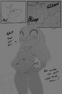 drawing giantess vore furry blushing comic monochrome tongue clothed bunny saliva digestion bulge belly stomach open_mouth swallowed disney burp internal_view theboogie stomach_sounds judy_hopps zootopia hand_on_belly police_outfit