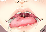 drawing giantess vore blushing color tongue mouth saliva lips uvula reaching throat open_mouth dripping unwilling imminent_vore parted_lips freewolf