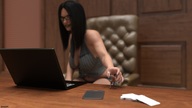finger glasses hand shrunken_man grabbing desk manicure laptop digital_render amgipi