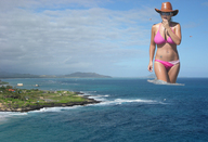 collage mega swimsuit ocean helicopter sunglasses hat tattoo wading navel_ring