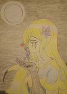 gentle giantess blonde handheld moon gloves kissing tattoo on_palm kjl03