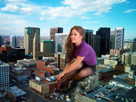 giantess collage city destruction wonderslug sitting skyscraper vehicles sky emma looking_at_viewer crushed_building tribute-to-tiny_little_lisa