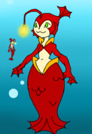 drawing giantess insertion anthro futanari ocean smiling underwater animation transformation tornadotitan anglerfish