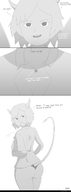 breasts drawing nipples nude vore comic monochrome mouth digestion shrunken_man swallowed inside_stomach point_of_view dialogue stomach_acid sleepymezzy