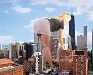 collage city blonde destruction buildings wonderslug legs skyscraper sky chicago hanna tiny-little-lisa