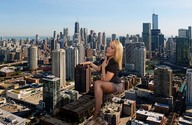 collage city blonde destruction wonderslug nylons skyscraper looking_at_viewer chicago hannah tiny-little-lisa