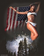 giantess collage asian legs belly looking_down fireworks point_of_view bikinis trees looking_at_viewer flag captain_rand 4th_of_july