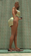 feet blonde barefoot domination foot_crush legs trample shrunken_man under_foot floor digital_render amgipi