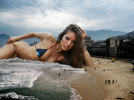 bikini breasts giantess collage mega beach brunette wonderslug waves looking_at_tiny emily_didonato tiny-little-lisa ipanema_beach