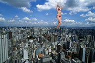 bikini collage city mega black_hair long_hair walking outdoors gtsvideos1