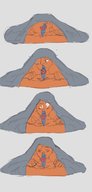 drawing blushing color kissing shrunken_man blanket no_background