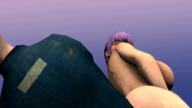butt butt_crush purple_hair short_hair sitting dead_or_alive ayane animation looking_back digital_render anestusan