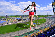 giantess collage high_heels story wonderslug sunglasses vehicle_crush spectators race_track tiny-little-lisa deathrace day_3 alyssa_arce