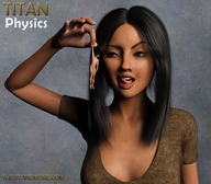 black_hair long_hair cleavage dark_skin between_fingers licking_lips no_background pinched digital_render low_cut openhighhat
