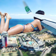 giantess collage swimsuit beach barefoot ocean buildings asian lying_down aerial_view sunbathing airraid
