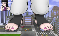 drawing giantess feet city color destruction toes street_fighter juri joethevenezuelan