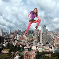giantess collage city destruction high_heels brunette wonderslug skyscraper pink_nylons clouds sky looking_at_viewer tiny-little-lisa maria_eriksson