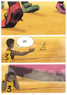drawing crush comic color shrunken_men unaware sneakers dark_skin shoe_crush dialogue panels running_away ayami6 minor_league