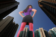 giantess collage skirt brunette low_angle wonderslug airplane looking_down skyscraper sky point_of_view tiny-little-lisa maria_eriksson pink_stockings