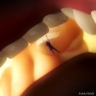 giantess vore tongue mouth teeth shrunken_woman cruel emma imminent_vore digital_render ashkiiwolf