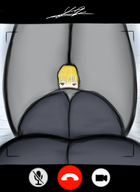 drawing color huge_breasts mini_giantess amazon point_of_view legs_crossed cell_phone scissor yamumil giantess_pov
