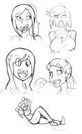 drawing giantess vore monochrome tongue saliva sketch open_mouth jj-psychotic