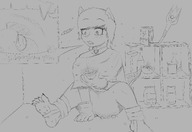 drawing vore tail monochrome tongue destruction barefoot sitting sketch between_toes freckles zoom scales shrunken_planet detail pahyula