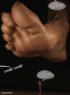 barefoot dark_skin raised_foot dialogue running_away imminent_crush impending_doom digital_render gtsx3d