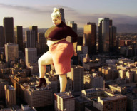 giantess collage city skirt huge_breasts boots bbw looking_down outdoors big_ass thick_thighs crop_top natasha_crown