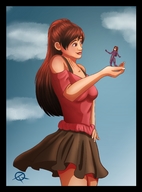 drawing gentle giantess color long_hair clothed handheld skirt red_hair top yasmin a0040pc at-lass
