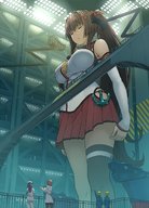 drawing giantess color anime brunette dock anchor kantai_collection kuro_oolong yamato