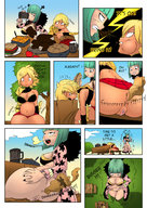 drawing growth blonde comic green_hair short_hair fart eating food panels big_belly brandish contest