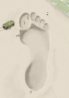 drawing giantess color beach ocean foot_print jeep