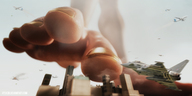 giantess city mega toes barefoot jets clouds outdoors impending_doom digital_render gtsx3d