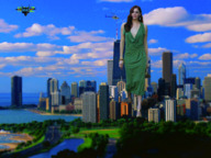 giantess collage city helicopter dress skyscraper clouds sky green_dress san_francisco !maz amanda_righetti