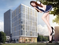 giantess collage city long_hair high_heels buildings brunette smiling asian leg bending_over long high vehicles outdoors velocity-vektor