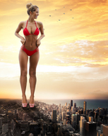 collage city blonde destruction buildings shoes smiling jets skyscraper sky sunset missiles bikinis redcoffee1 sierra_skye
