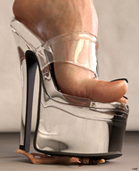 crush feet toes blood domination foot_crush shrunken_man cruel mr_luigi pinned under_foot pedicure floor platform_heel exterminate digital_render
