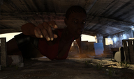 giantess large_breasts skirt crawling reaching dark_skin point_of_view cramped digital_render