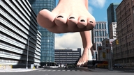 city outdoors nail_polish raised_foot crowds imminent_crush impending_doom black_nails digital_render