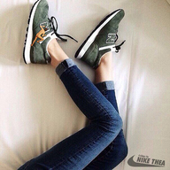 collage jeans shoes crawling shrunken_man naked_man sneakers nike_thea