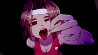 drawing giantess vore color tongue mouth toes soles red_hair short_hair fooooly