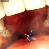 giantess vore tongue mouth teeth saliva shrunken_woman cruel screaming emma digital_render ashkiiwolf taste_buds