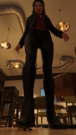 giantess high_heels boots foot_crush shrunken_man looking_down indoors digital_render taliyah_bloodstone