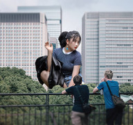 giantess collage asian smoking buidings observers airraid