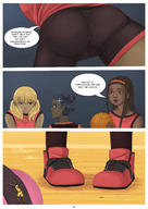 drawing blonde comic black_hair color blood twintails basketball unaware shrunken_people sneakers between_buttcheeks ayami6 minor_league