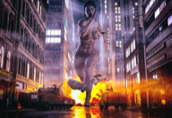 breasts giantess nude city mega destruction rampage angry military fire running athletic yelling digital_render roar narkoman22