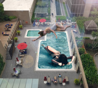 bikini giantess collage black_hair wet asian lying_down pool giantesses airraid