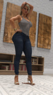 crush feet blonde high_heels blood foot_crush shrunken_man cruel under_foot pedicure manicure extermination digital_render amgipi