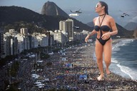 bikini giantess collage beach barefoot helicopter walking sunglasses tattoo rings earrings crowds bracelet zebos2003